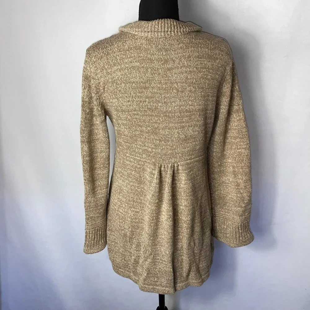 Style & Co Brown Cable Knit Sweater Cardigan Size Small - Picture 4 of 9
